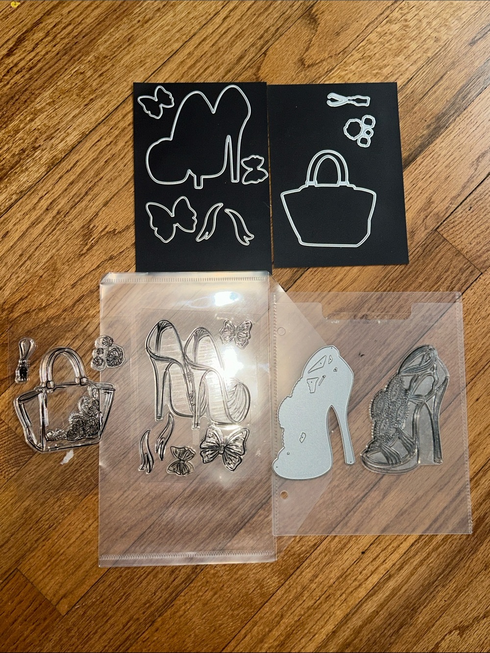 High Heel & Handbag Craft Die and Clear Stamp Set - Black & Clear